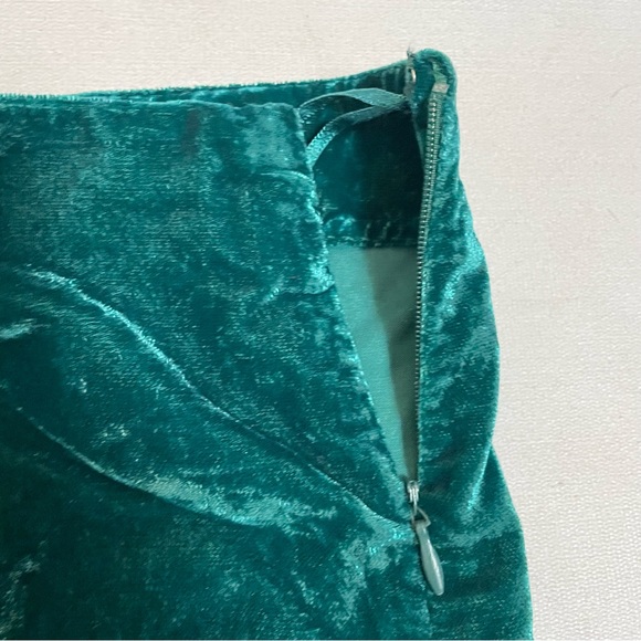 NWT New Free People Annalise Deep Teal Green Velvet Mini Skirt Size 10 - Picture 8 of 8